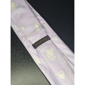Valentino Men's Necktie Lavender Purple Floral Jacquard Excellent